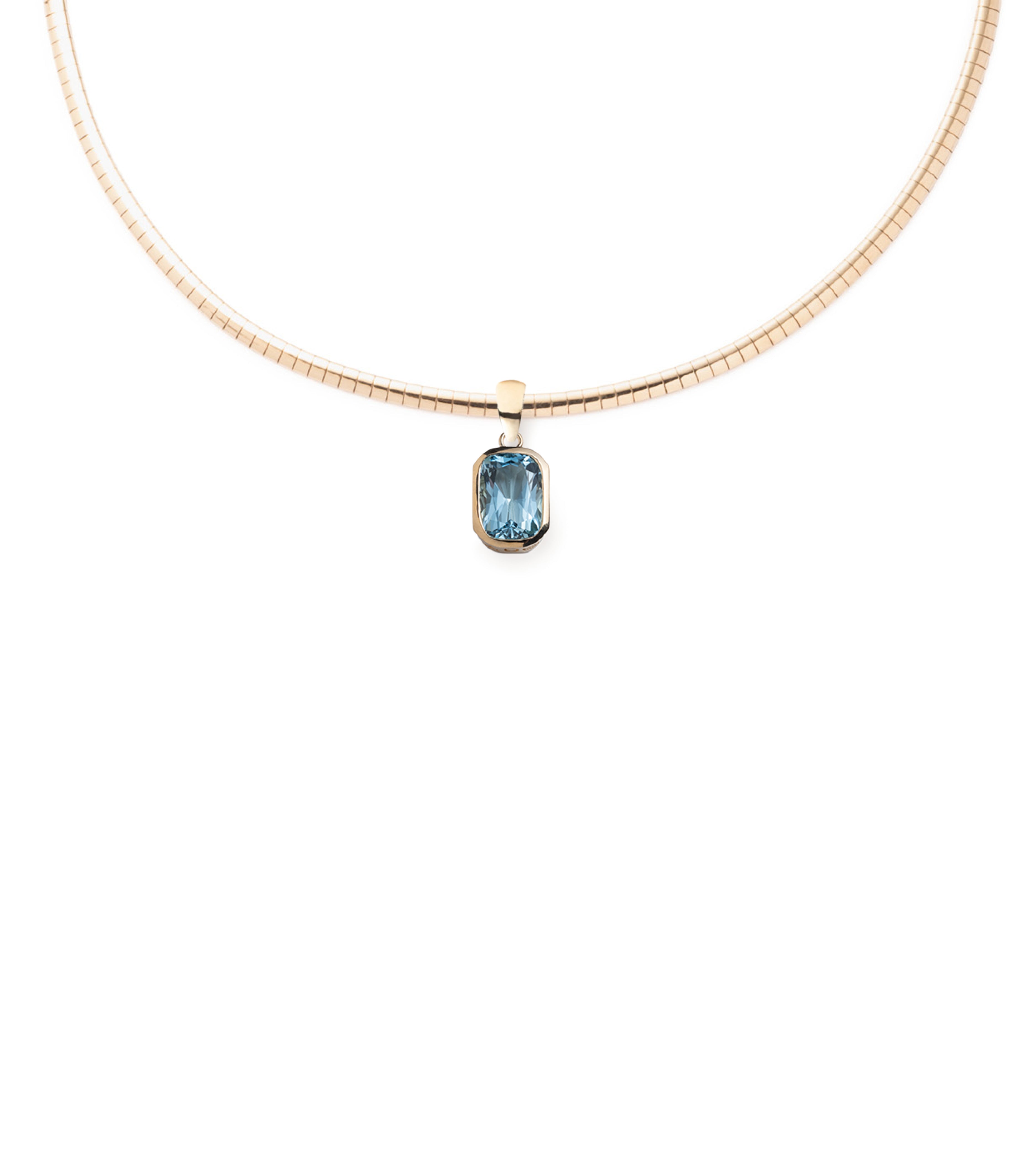Unique Aquamarine Gemstone Collar Necklace - Elegant & Sleek Design for Women | Perfect for Weddings, Parties & Everyday Wear