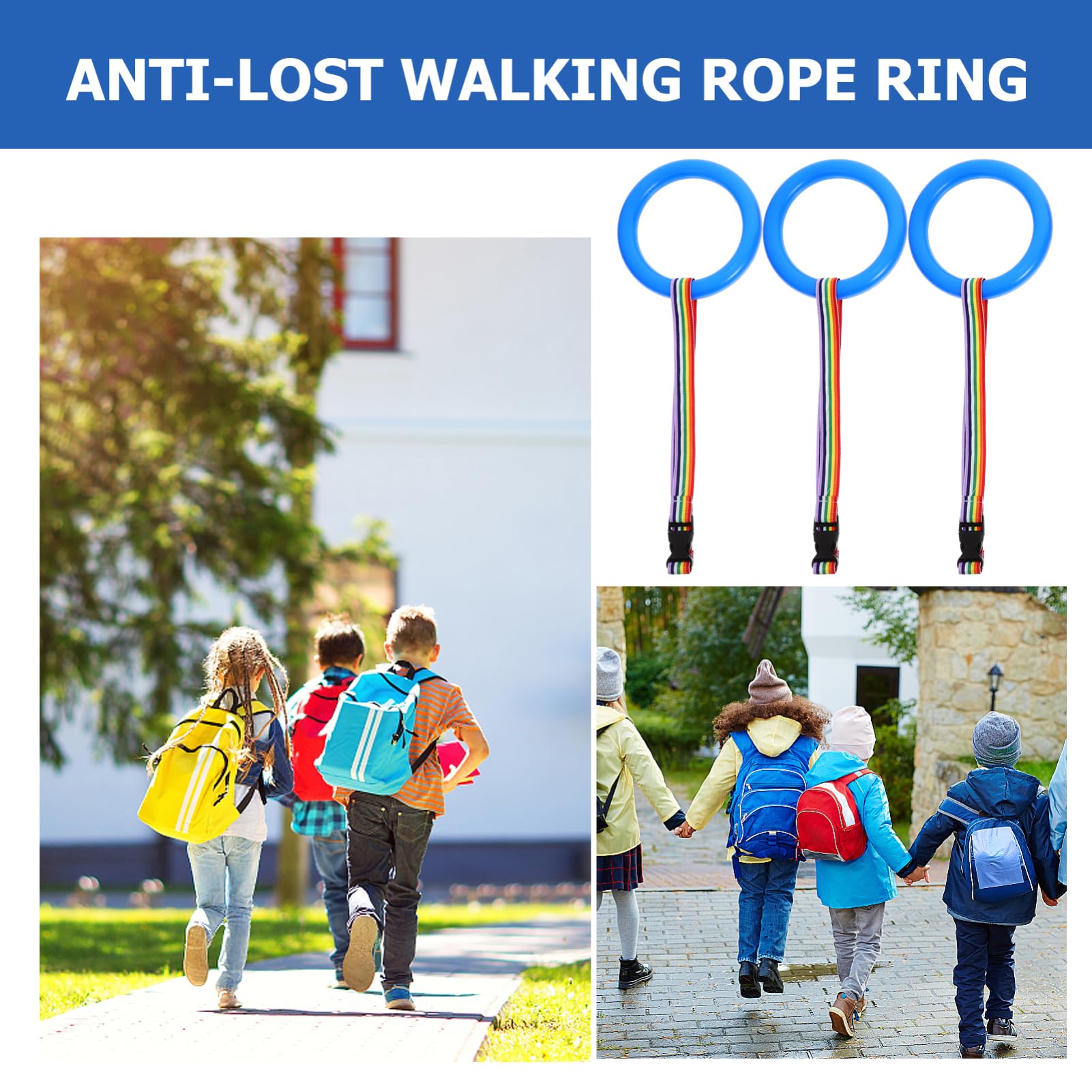 iBasenice Lightweight Kids Walking Rope with Safety Handles - Adjustable Toddler Leash for Preschool Safety (Perfect for Outdoor Walks, Shopping Trips & Crowded Places)
