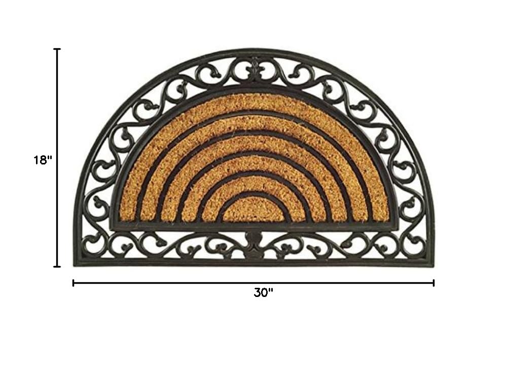 Premium Half Circle Coir Doormat with Rubber Back - 18