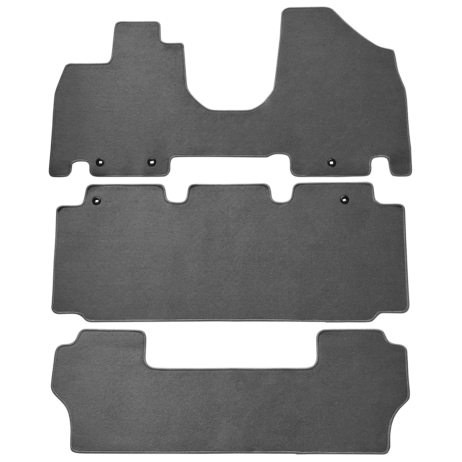 FREEMOTOR802® Custom Fit Nylon Car Floor Mats for 2011-2017 Honda Odyssey - 3-Piece Set, Non-Slip Gray Interior Accessories | Perfect for Family Road Trips & Daily Commutes