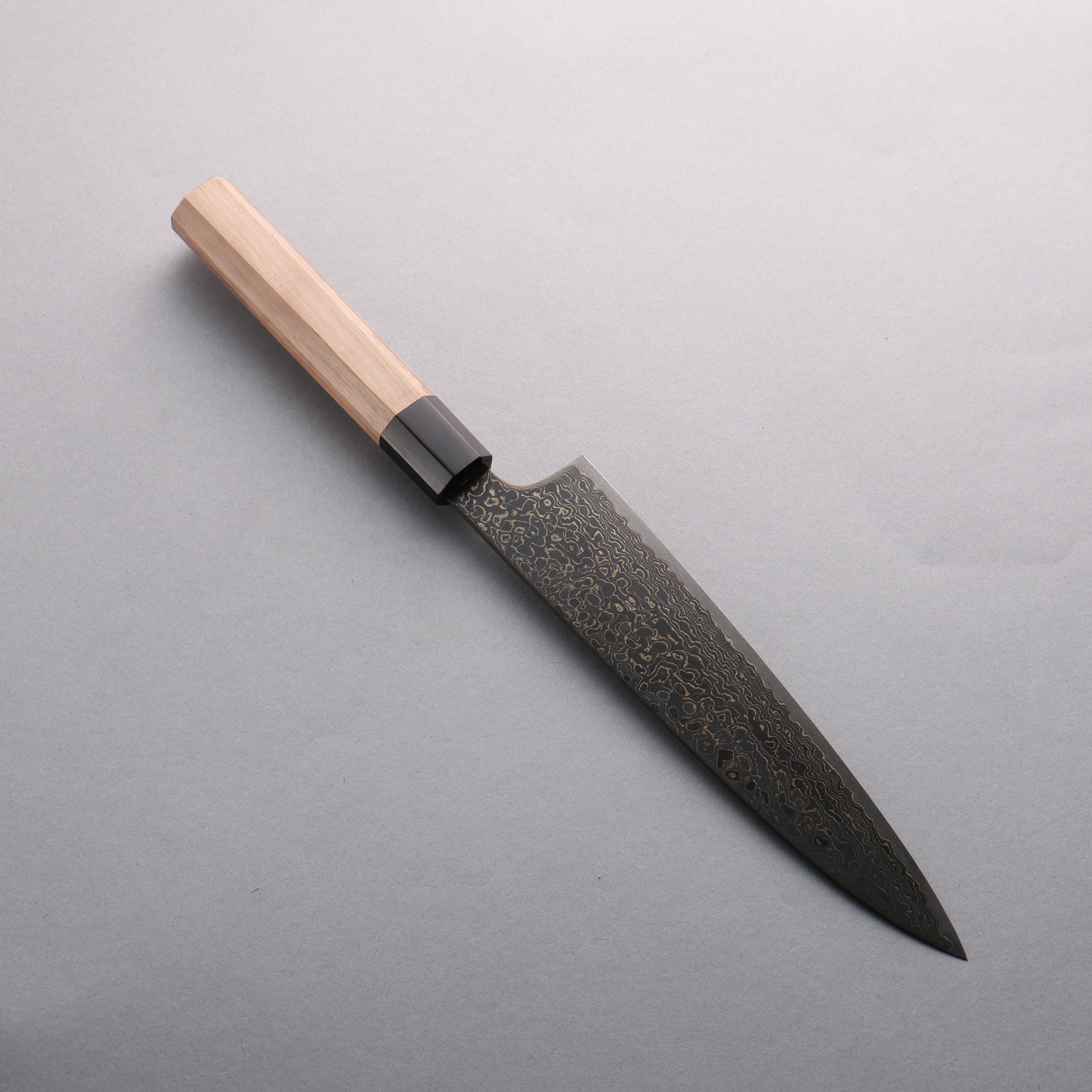 Premium Kagekiyo ZA 18 Damascus Black Dye Gyuto 210mm Chef Knife with Walnut Handle - Perfect for Sushi, Meat Slicing & Professional Kitchen Use