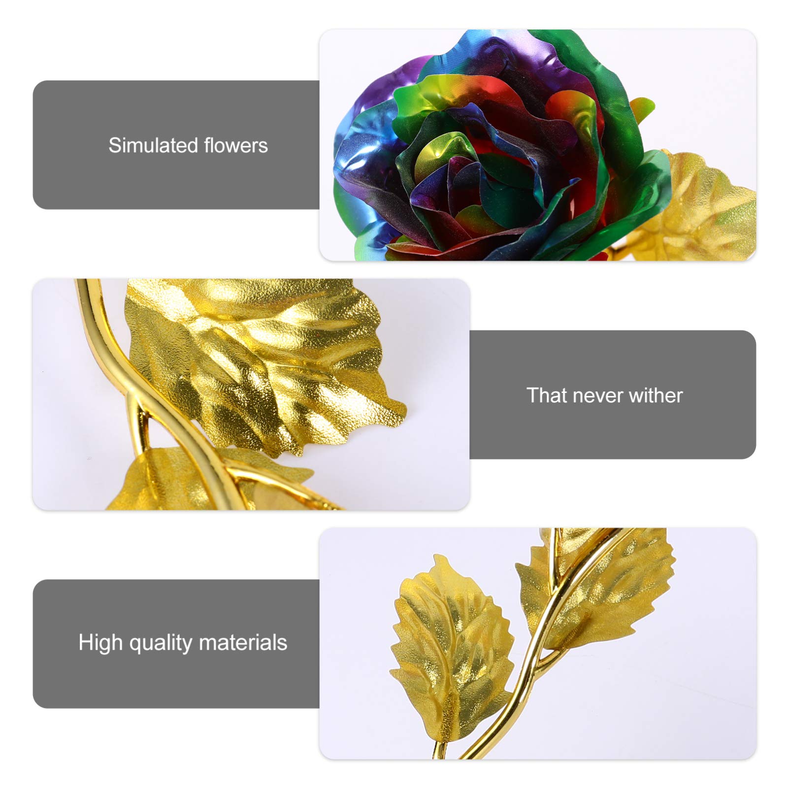 PRETYZOOM 24K Gold Foil Artificial Roses - Eternal Preserved Flowers for Wedding Decor, Valentine's Day, Anniversary Gifts & Romantic Home Decoration | Perfect for Centerpieces, Bouquets, and Special Occasions