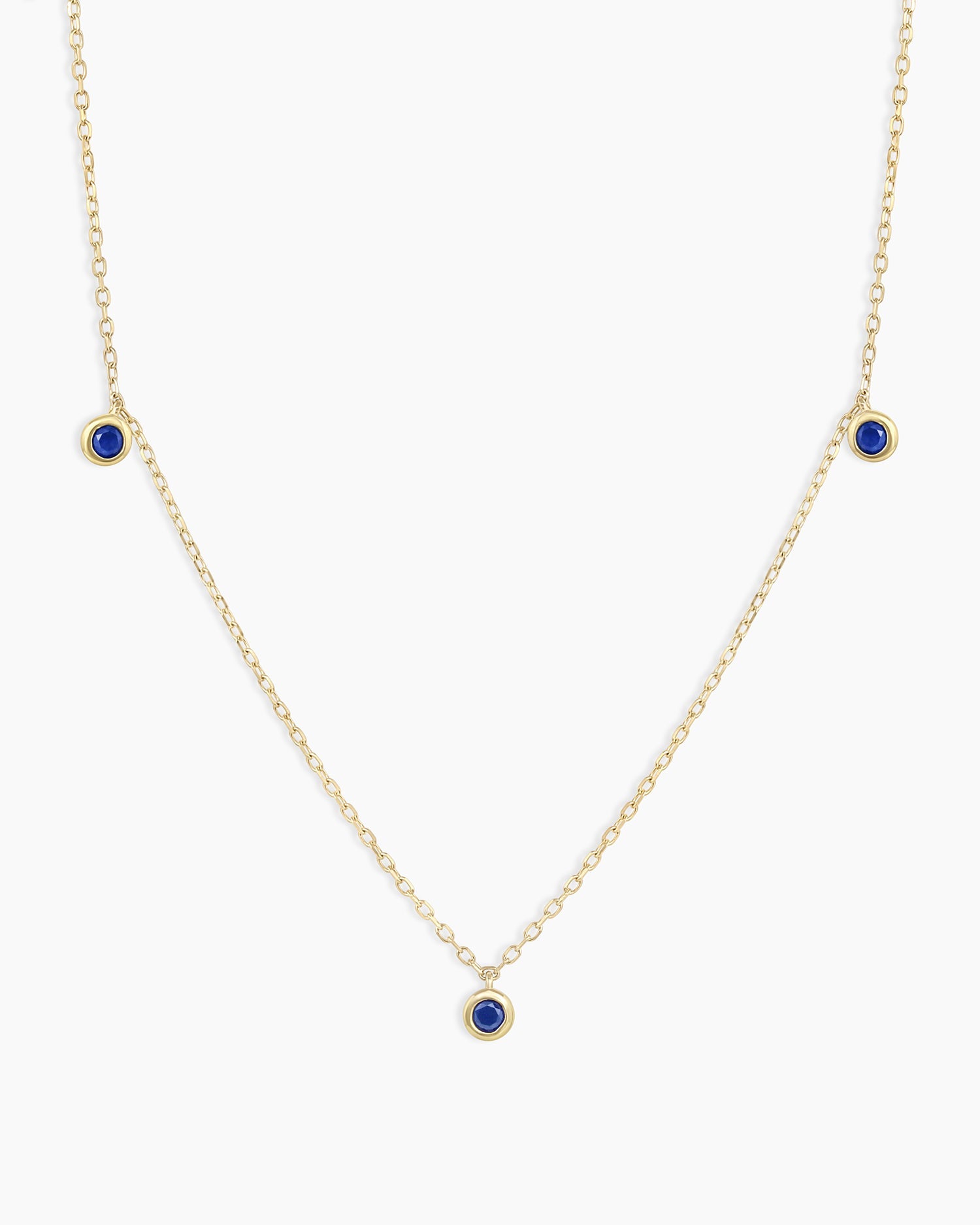 Exquisite Classic Blue Sapphire Trio Necklace - 925 Sterling Silver Jewelry for Women - Perfect for Weddings, Anniversaries & Special Occasions