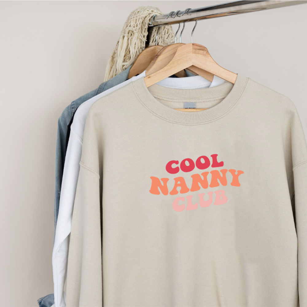 Cool Nanny Club Women's Casual Fleece Sweatshirt - Cozy Pullover Hoodie for Lounge, Workout & Streetwear Fashion