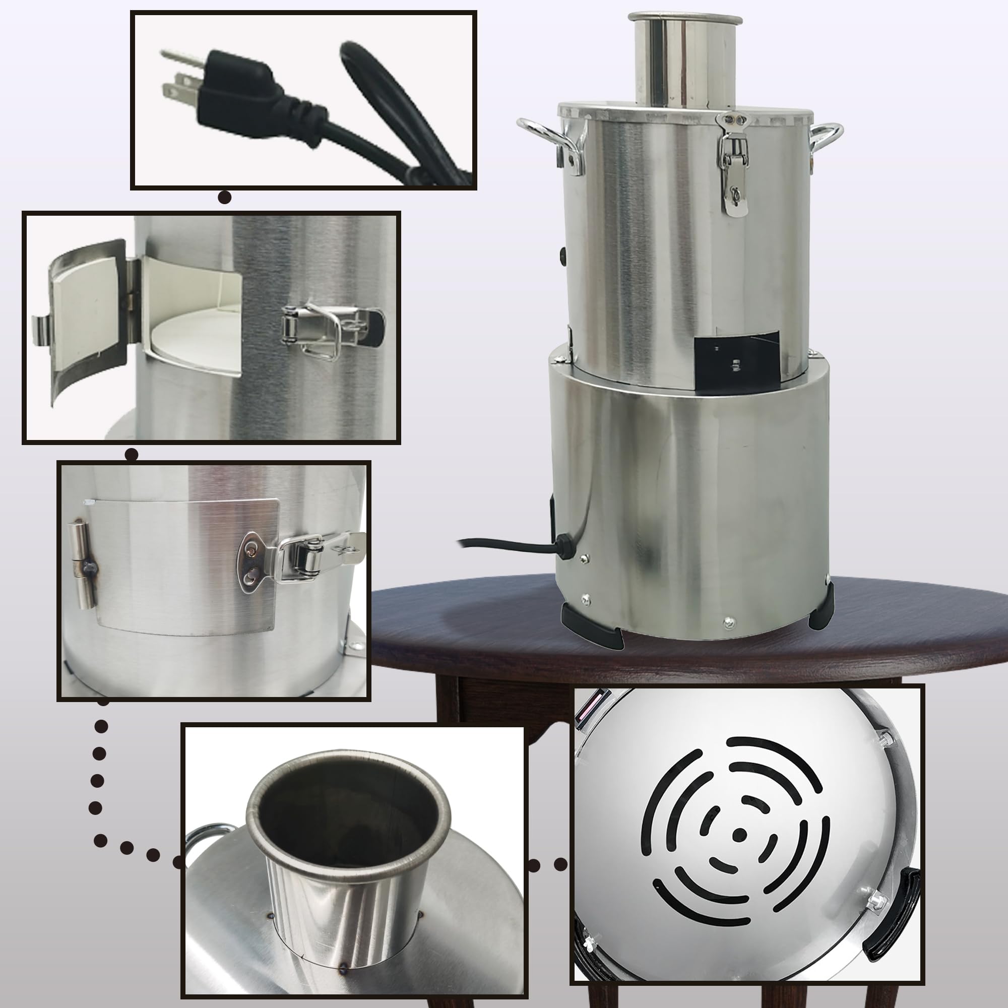 INTSUPERMAI Commercial Electric Garlic Peeler Machine - 110V Stainless Steel Garlic Peeling & Separator - High Capacity 77lbs/h for Restaurants, Kitchens & Food Processing - Perfect for Bulk Garlic Peeling in Catering, Grocery Stores & Home Use