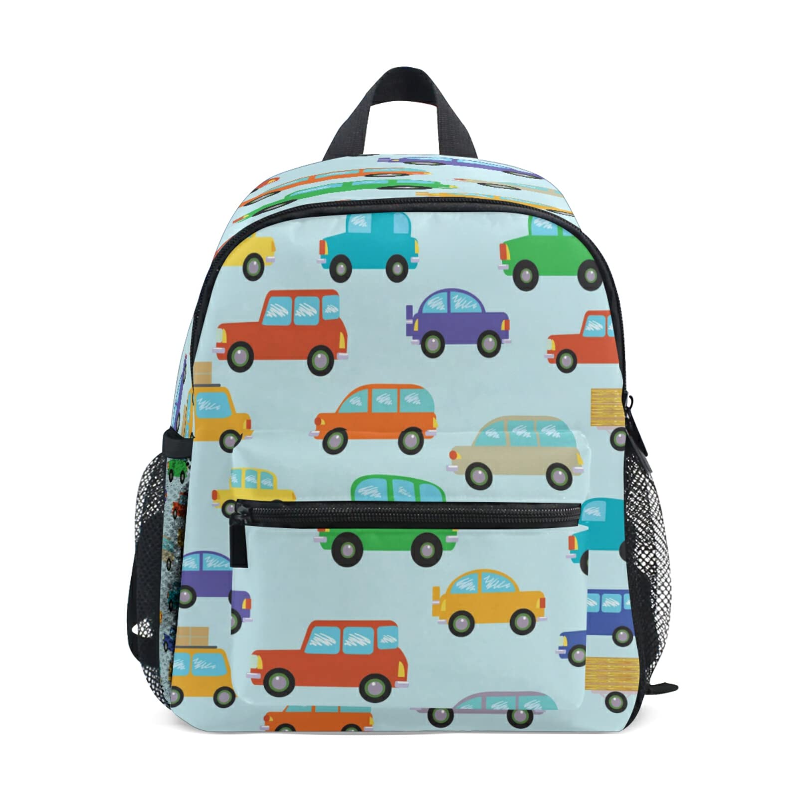 AUUXVA Kids & Toddler Backpack - Taxi Cars Pattern School Bookbag for Boys, Girls, Students | Lightweight Diaper Bag for Preschool, Nursery, Travel & Daily Use