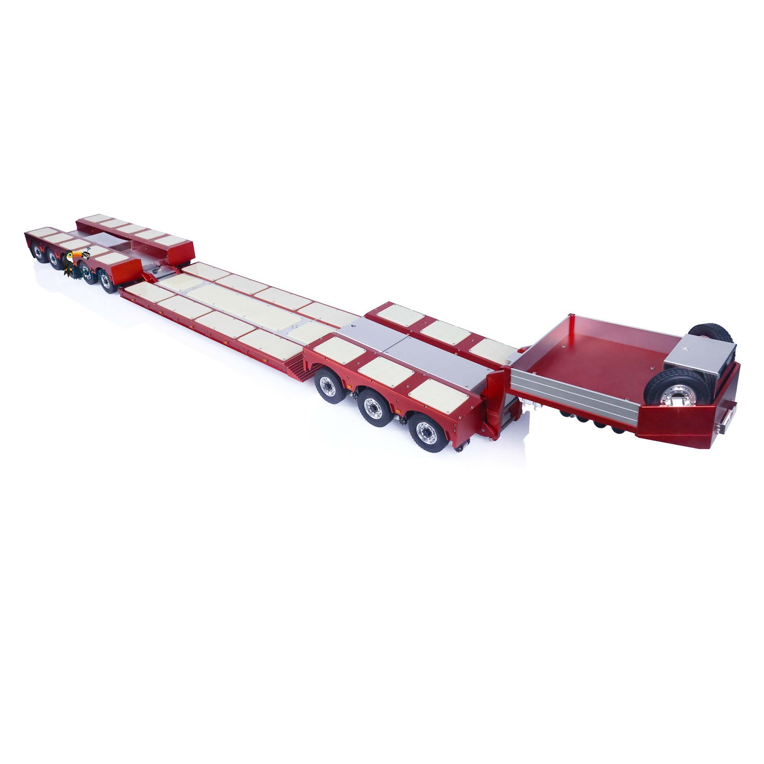 1/14 Scale Degree 996 RC Hydraulic Trailer Truck - 8 Axle Metal Remote Control Model with 5+3 Hydraulic Suspension | Construction Site & Off-Road Play | Collectible Truck for Adults & Hobbyists