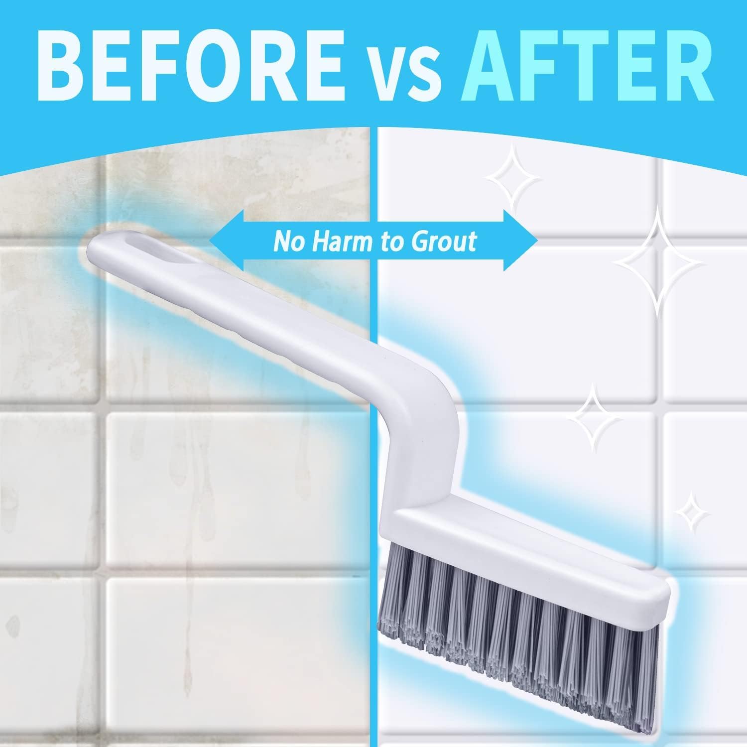**Heavy Duty Grout Brush Set - 4 Pack Stiff Bristle Tile & Shower Cleaner for Bathroom Floors - Black Scrub Brush for Deep Cleaning Grout Lines, Ceramic Tiles, and Kitchen Backsplash (Perfect for Home & Commercial Use)**