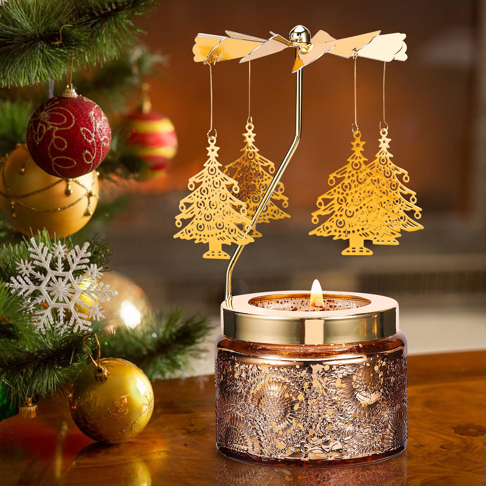Rotatable Scented Candle Gift Set for Women - Christmas Tree Aroma for Mom, Daughter, Sister & Wife | Unique Holiday Present for Anniversary & Christmas | Perfect for Home Decor, Relaxation & Romantic Ambiance