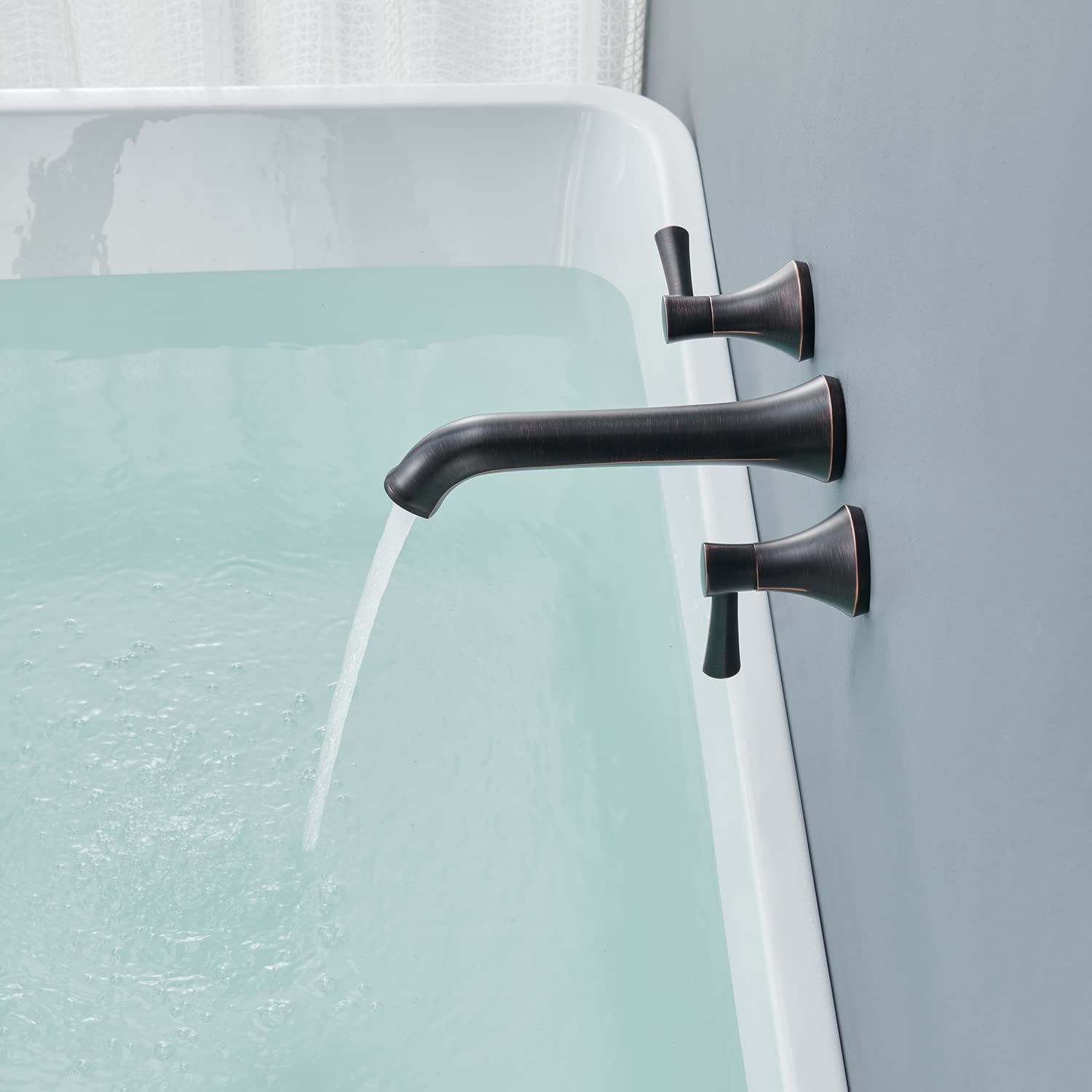 Wall Mount Roman Tub Faucet - Oil Rubbed Bronze Brass Bathtub Filler with 2 Handles - Perfect for Luxury Bathrooms & Spa Retreats