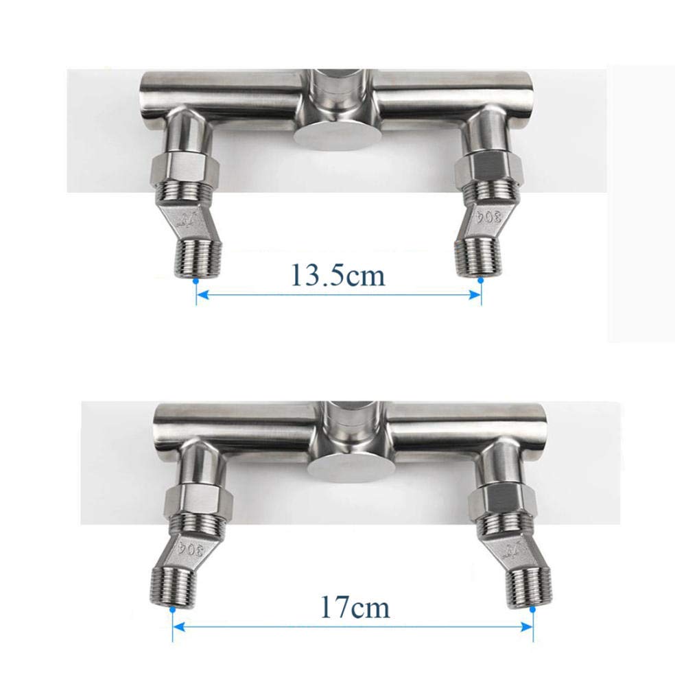 Wall Mounted Faucet - Copper Chrome Kitchen Sink Faucet with Double Handle, Hot & Cold Mixing Valve for In-Wall Installation | Perfect for Balcony, Laundry Room & Utility Sink Applications