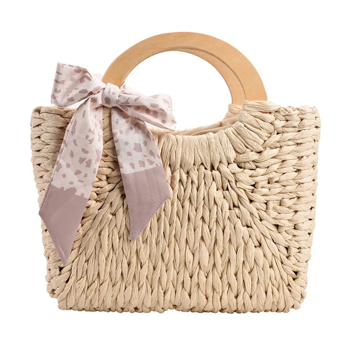 Stylish Large Straw Beach Tote Bag for Women - Woven Handbag with Silk Scarf - Perfect for Summer Travel, Pool Parties & Vacation Accessories