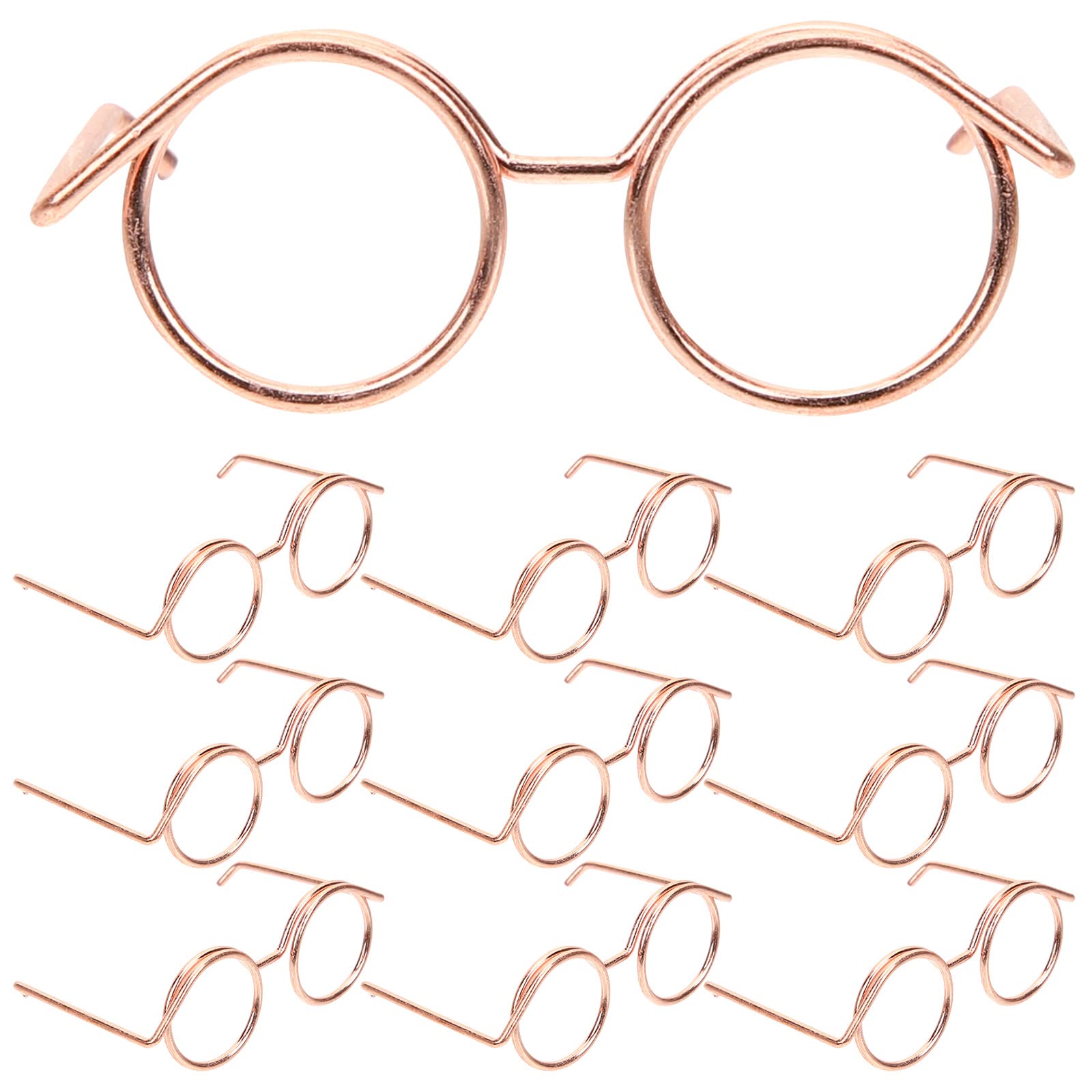 Alipis Clear Doll Sunglasses - 10pcs Round Metal Wire Rim Eyeglasses for Baby Dolls, Pets & Kids Costume Dress Up | Perfect for Pretend Play, Tea Parties & Photo Props