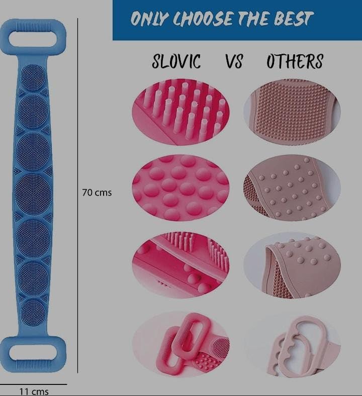 Multicolor Silicone Body Scrubber - Soft Bath Brush for Deep Cleaning & Massage, Shower Belt with Dispenser for Men & Women - Perfect Bathroom Accessory