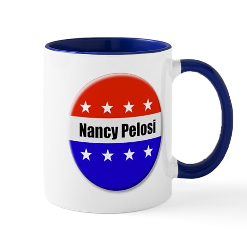 White/Navy Inside - Nancy Pelosi Mugs