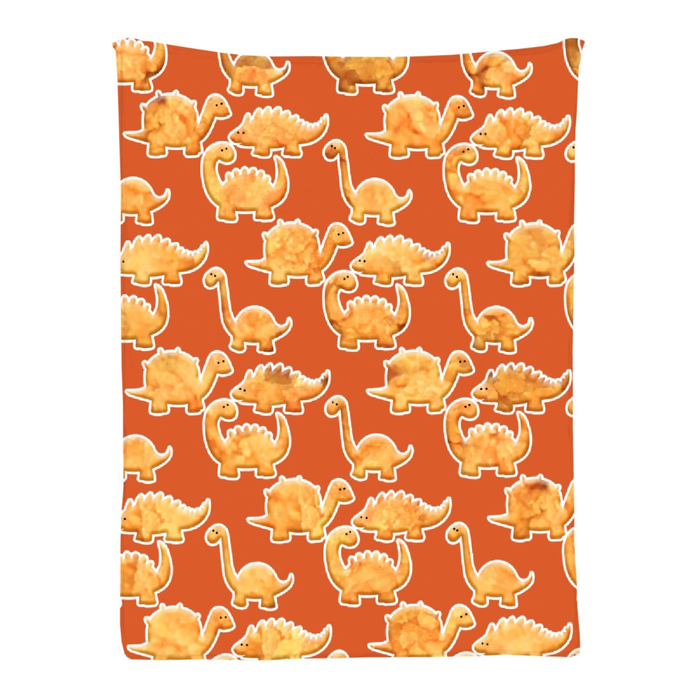 Dinosaur Chicken Nuggets Lightweight Flannel Fleece Blanket - 120