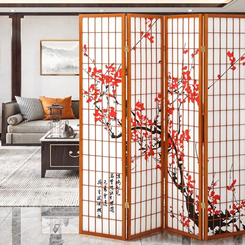 4 Panel Plum Blossom - Walnut