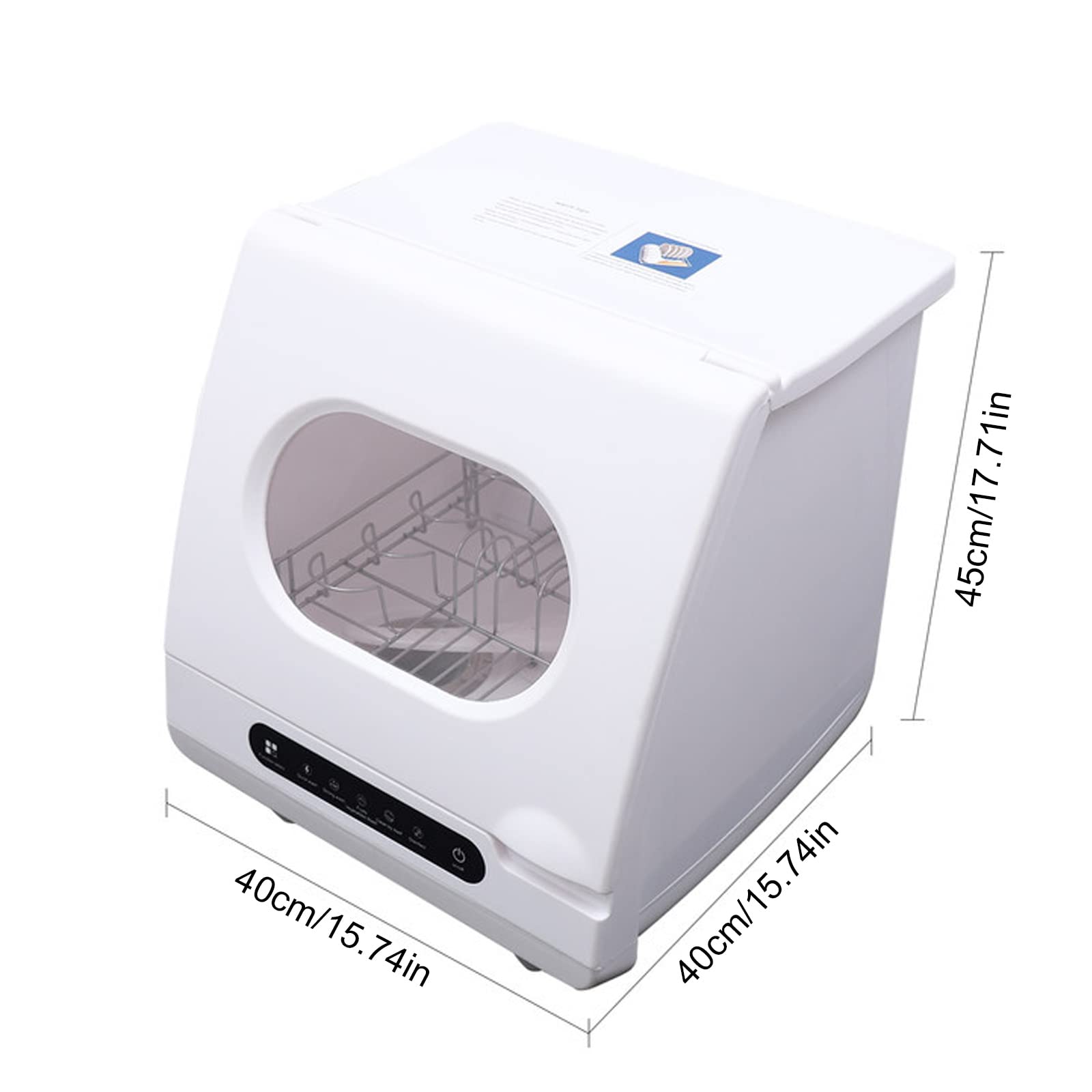Portable Countertop Dishwasher - 5 Washing Programs with Air-Dry Function, Compact Mini Dishwasher for Apartments, RVs, Dorms & Small Kitchens (White) - Perfect for Studio Living, Camping & Space-Saving Solutions