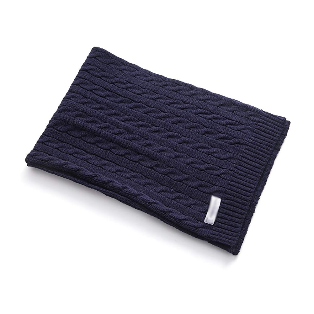 Men's Knitted Winter Scarf - Soft Cotton Striped & Solid Color Scarves for Fall & Winter - Warm Elegant Neck Warmer for Casual & Outdoor Use (Grey)