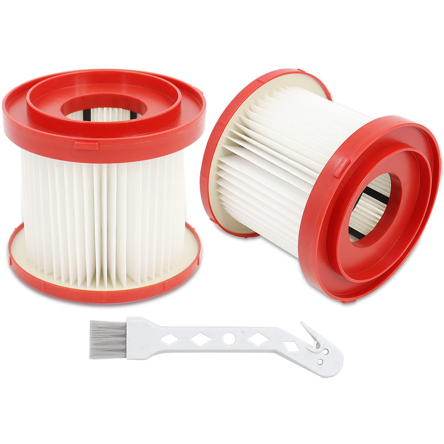 Milwaukee M18 Cordless Vacuum Filter 49-90-1900 - 2 Pack Compatible with 0780-20 & 0880-20 Wet/Dry Vacuums - Replacement Filters for Dust Collection & Workshop Cleaning