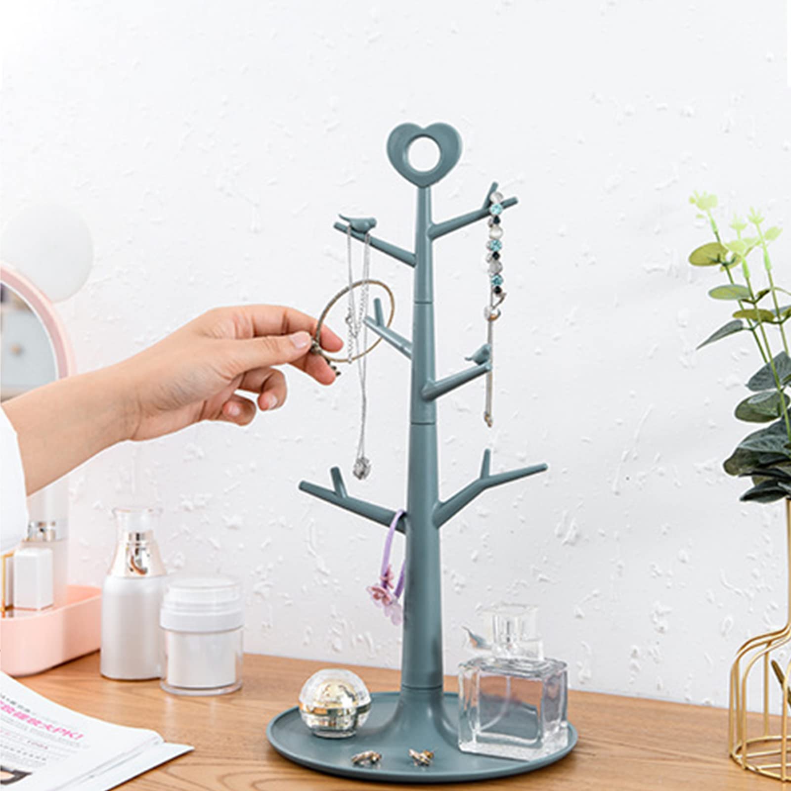Firlar Tree-Shaped Coffee Cup Drain Rack - Space Saving Mug Holder for Kitchen Countertop | Grey Hanging Cup Organizer for Coffee Mug Display & Storage | Perfect for Home, Cafe, and Office Use