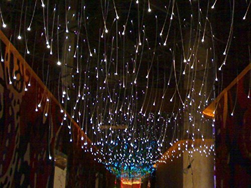 Upgraded 16W Fiber Optic Curtain Light Kit with APP Control - RGBW Sound Activated LED & 300pcs 0.75mm Flash Point Fiber Optic Cables (3m Length) for Home Decor, Sensory Rooms, Autism Therapy, Parties, and Bedroom Ambiance Lighting