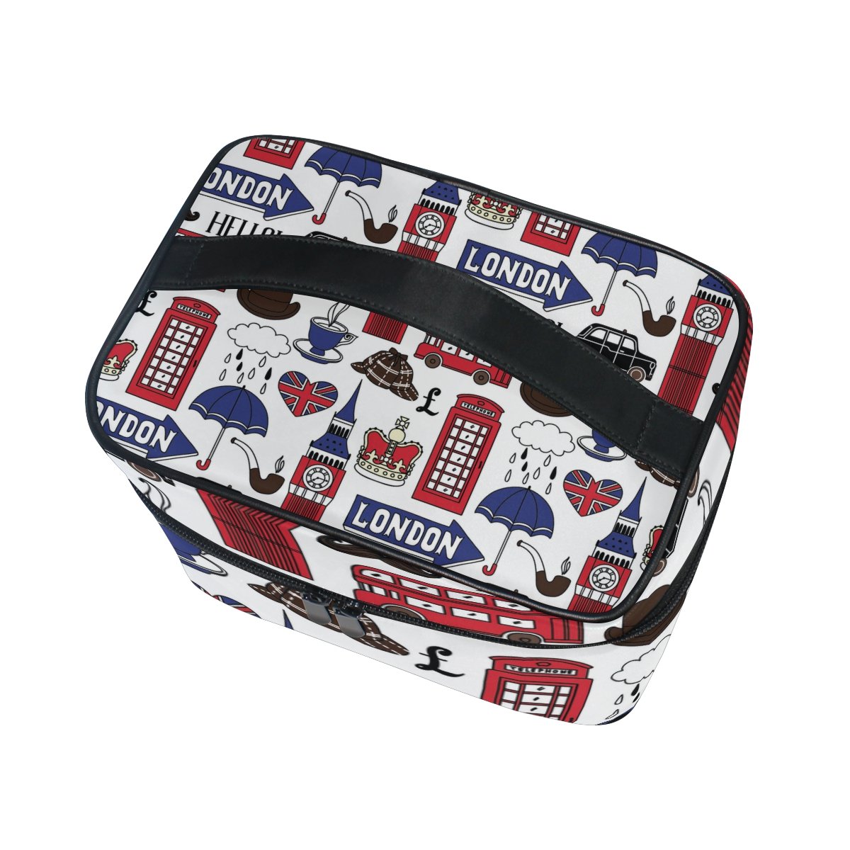 London Landmarks Cosmetic Bag for Travel - Cooper Girl Themed Makeup Train Case & Storage Organizer - Perfect for Vacation, Gym & Daily Essentials