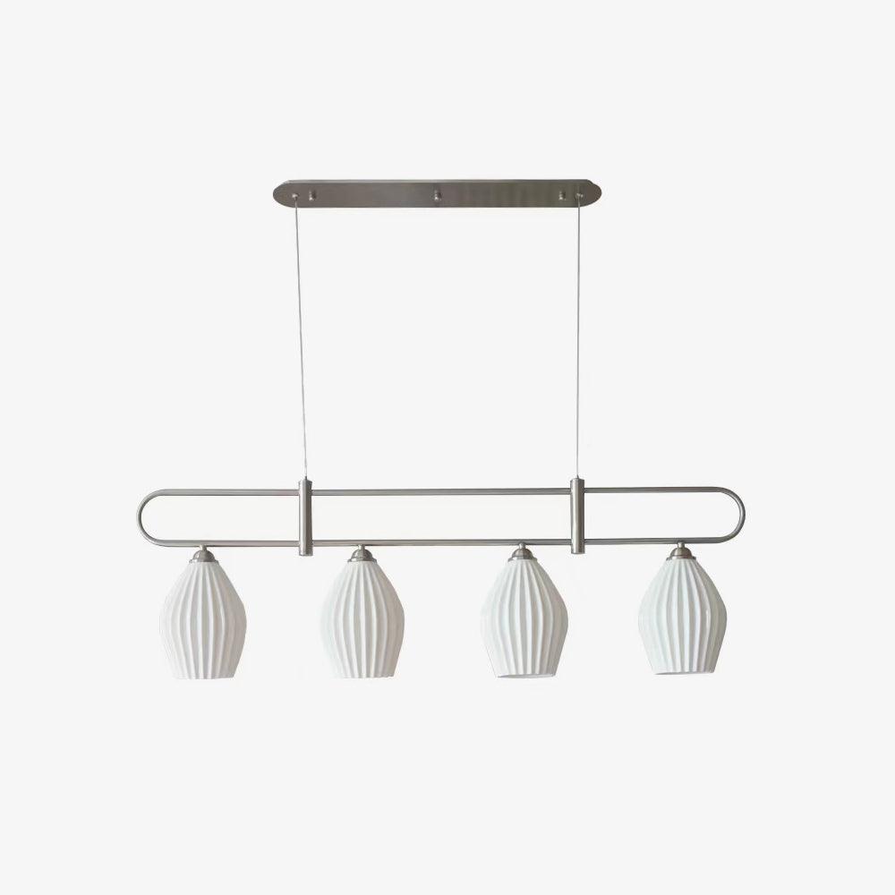 Modern Fin Pendant Light - Adjustable Hanging Ceiling Lamp for Kitchen Island, Dining Room & Bedroom | Industrial Style Lighting Fixture with Vintage Edison Bulbs
