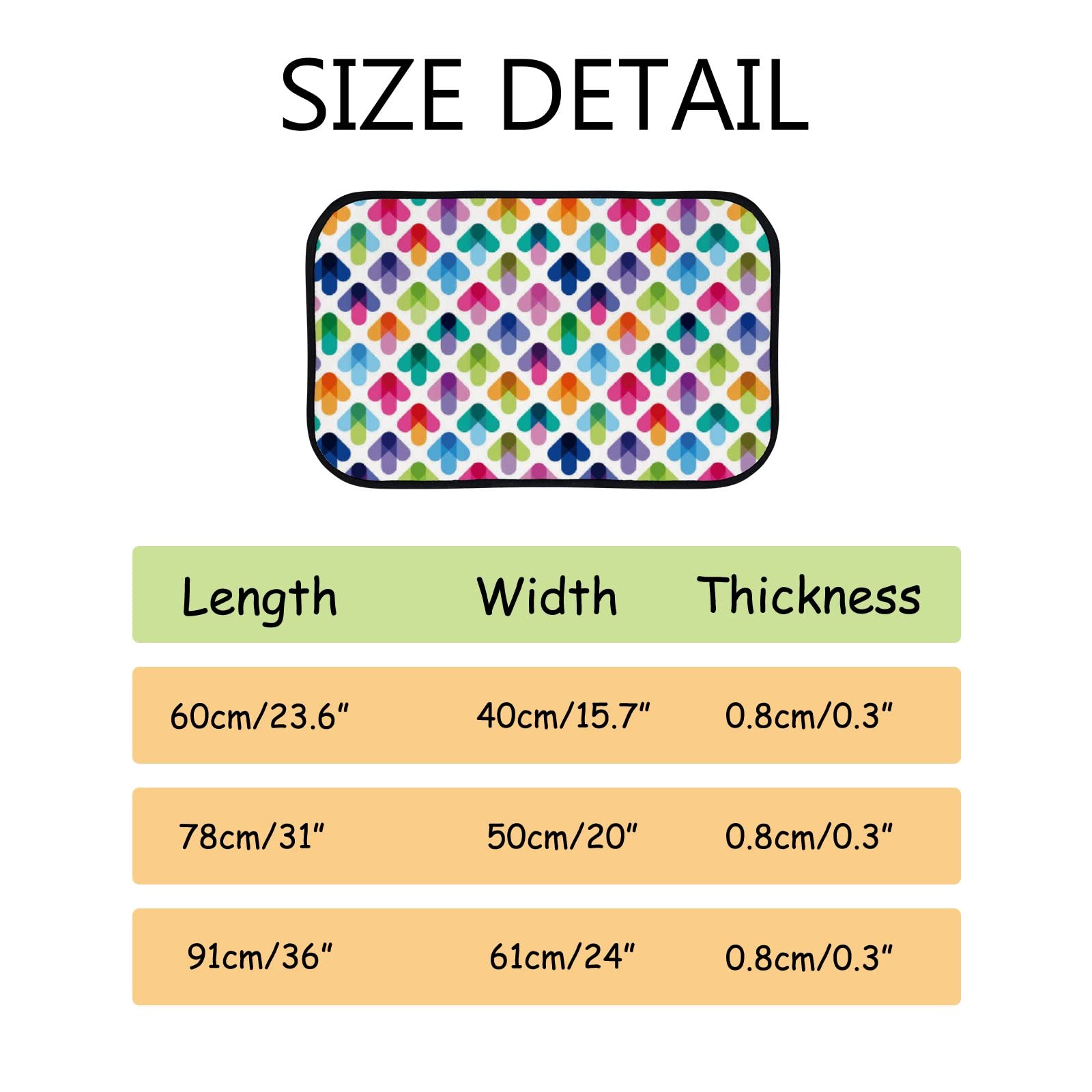 Soft Foam Non-Slip Washable Area Rug with Seamless Arrow Pattern - 31x20 Inch Kitchen & Bath Mat for Indoor/Outdoor Home Decor - Perfect for Entryways, Laundry Rooms and Pet Areas
