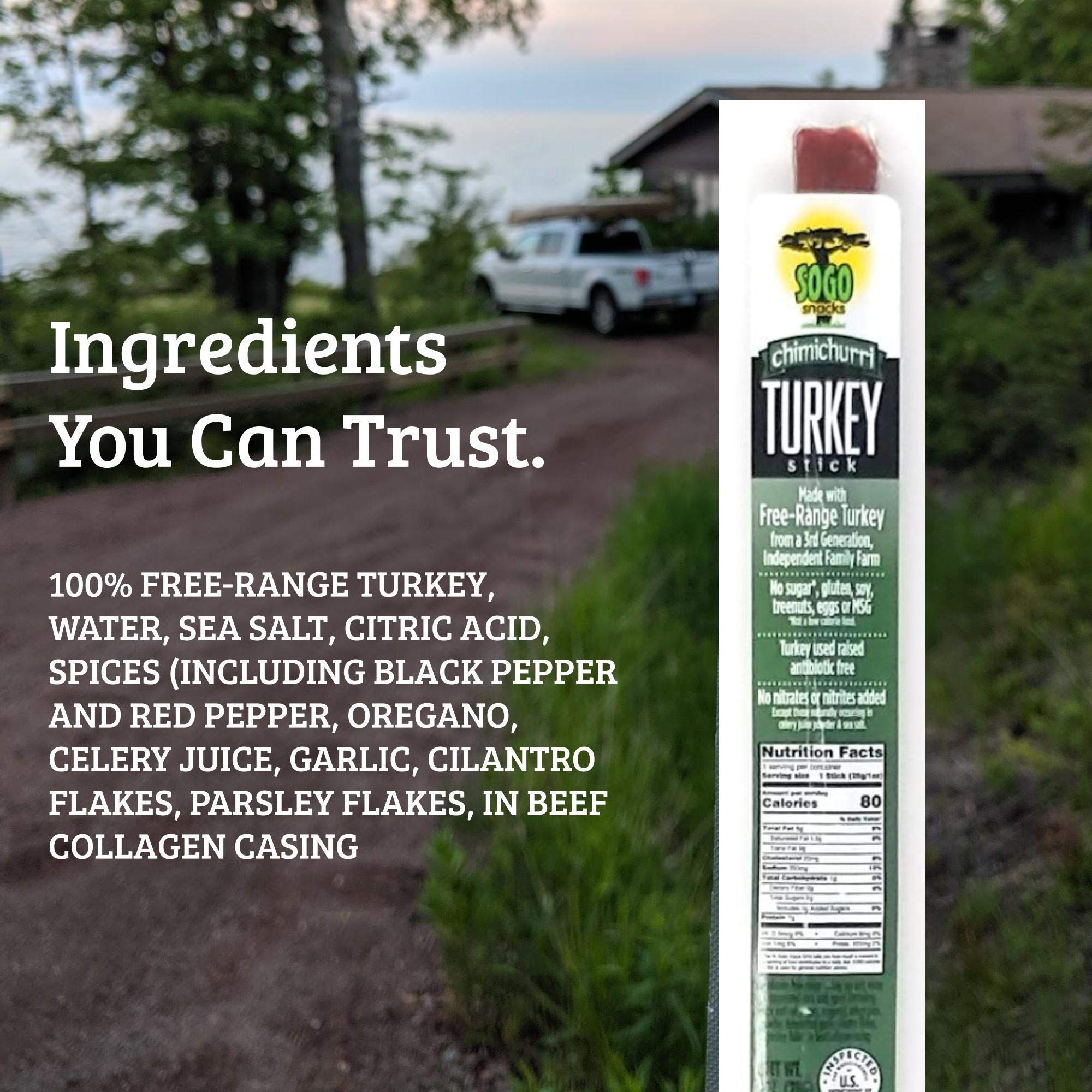 Chimichurri Turkey Jerky - 144 Count | Sugar-Free, Low-Carb, Keto & Paleo Friendly Snacks | Gluten-Free, Free-Range from Family Farm | Perfect for Hiking, Camping & On-the-Go Nutrition