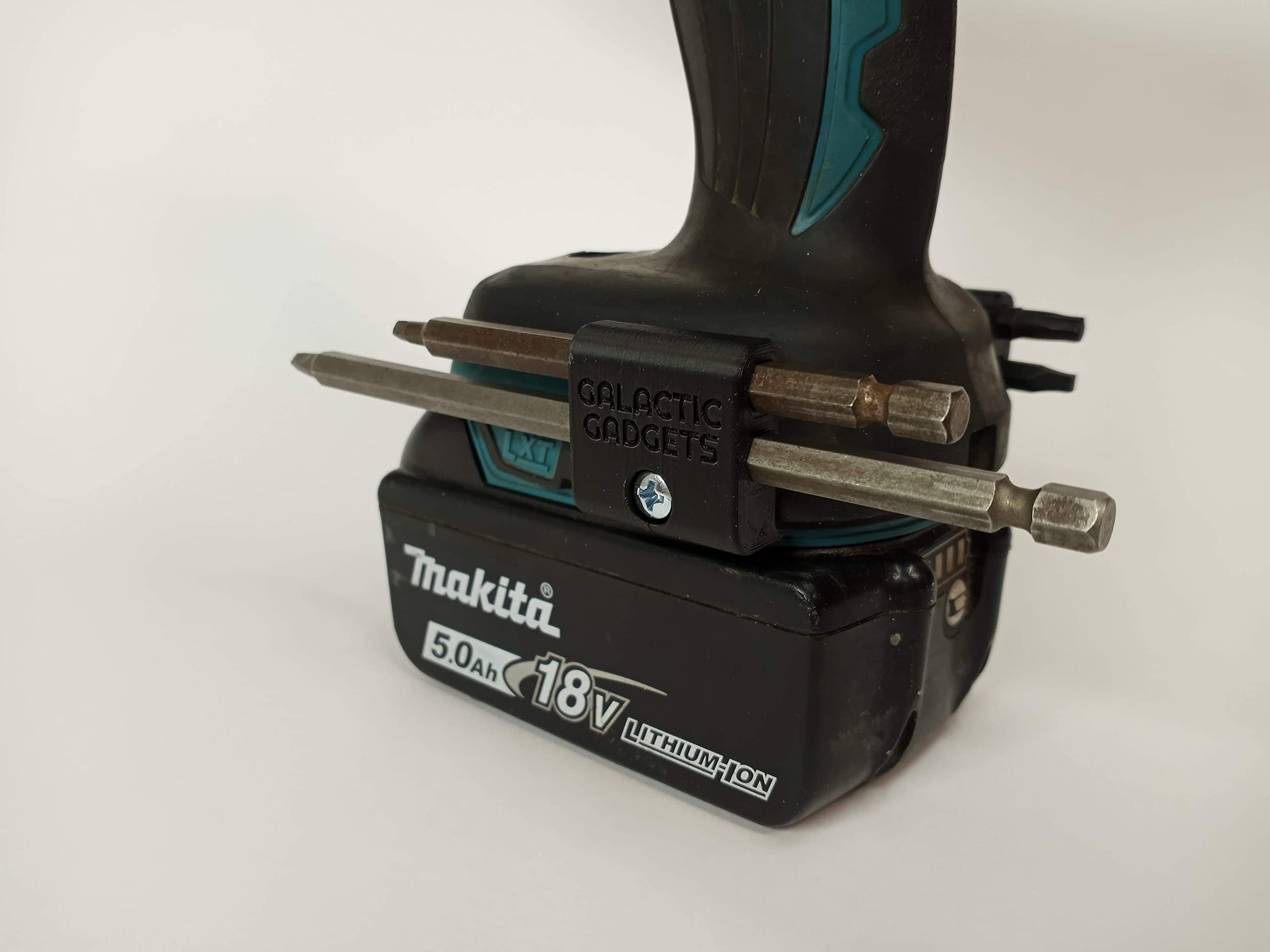 Magnetic Bit Holder for Makita 18V, Ryobi 18V, Ridgid & Bosch Drills - Side Mount Tool Accessory for Impact Drivers & Screwdrivers (Black) - Perfect for Construction, Woodworking & DIY Projects - Galactic Gadgets