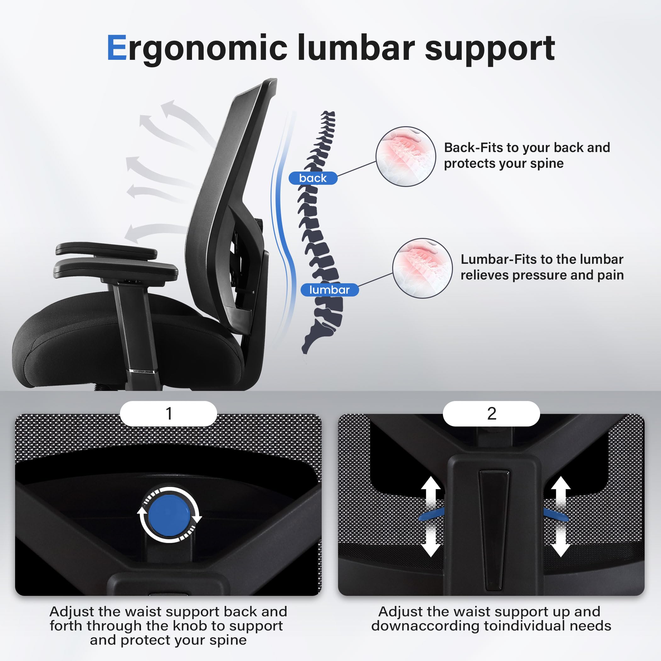 Ergonomic Drafting Chair for Standing Desk - 400 lbs Capacity, Extra Wide 21