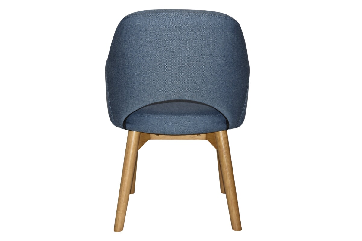 EZ Hospitality Cairo Indoor Armchair with Light Oak Timber Base - 4-Leg Modern Dining Chair for Living Room, Bedroom & Office