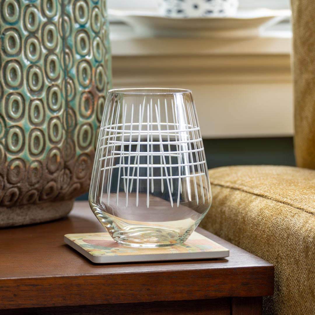 Matchstick 18oz Stemless Wine Tumbler Glass Set of 4 - Perfect for Red Wine, White Wine, Cocktails & Outdoor Entertaining