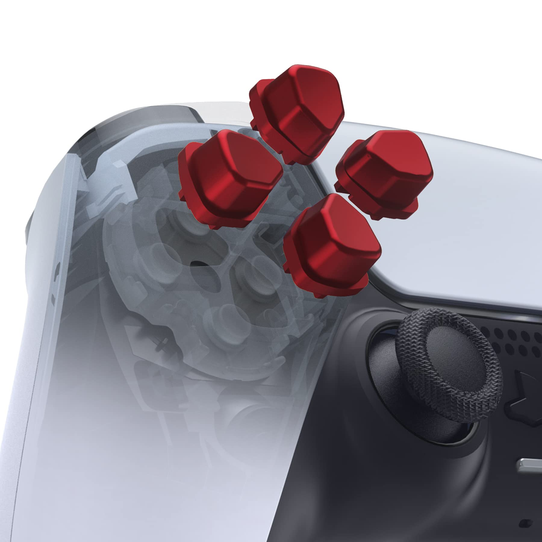 ExtremeRate PS5/PS4 Controller D-Pad - Red for Gaming