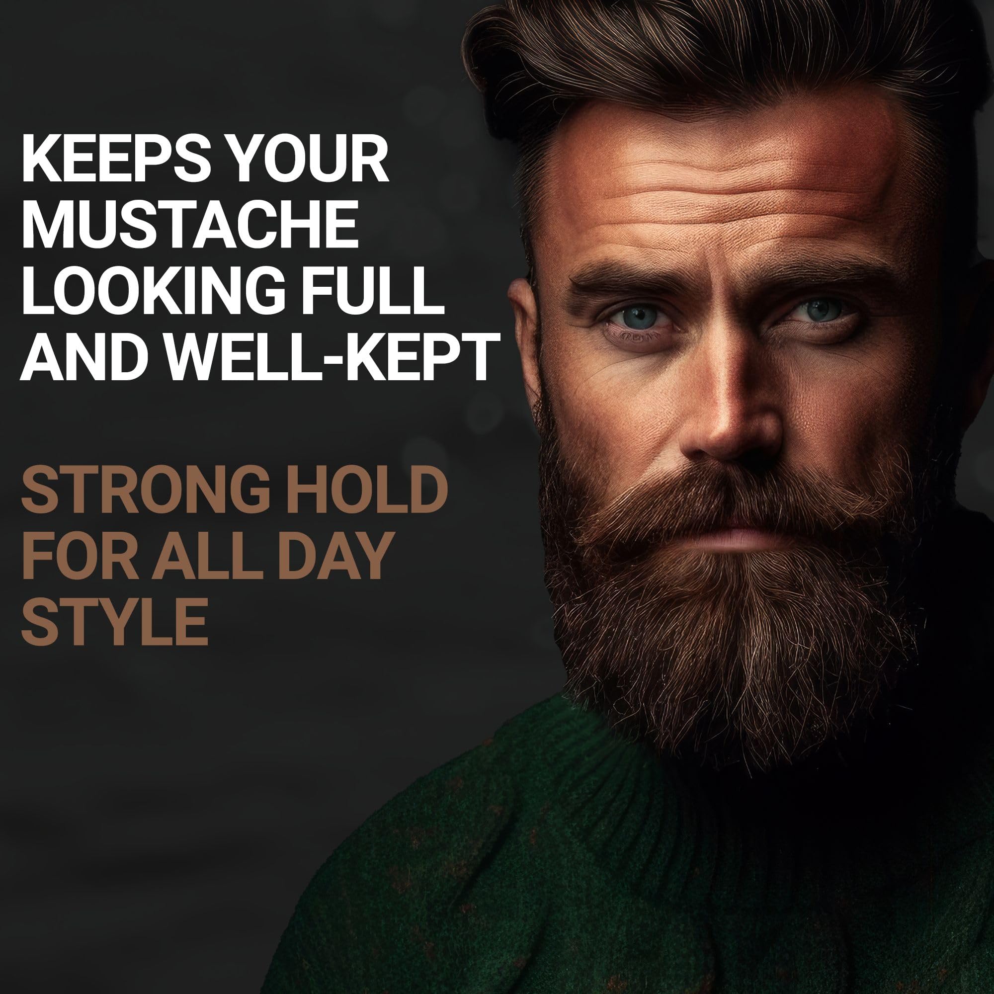 Premium Mustache Wax for Men - Strong All-Day Hold with Beeswax, Jojoba Oil & Sea Minerals | Promotes Clean & Well-Groomed Facial Hair | Ghost Falls 1oz Mustache Wax | Perfect for Daily Styling & Special Occasions