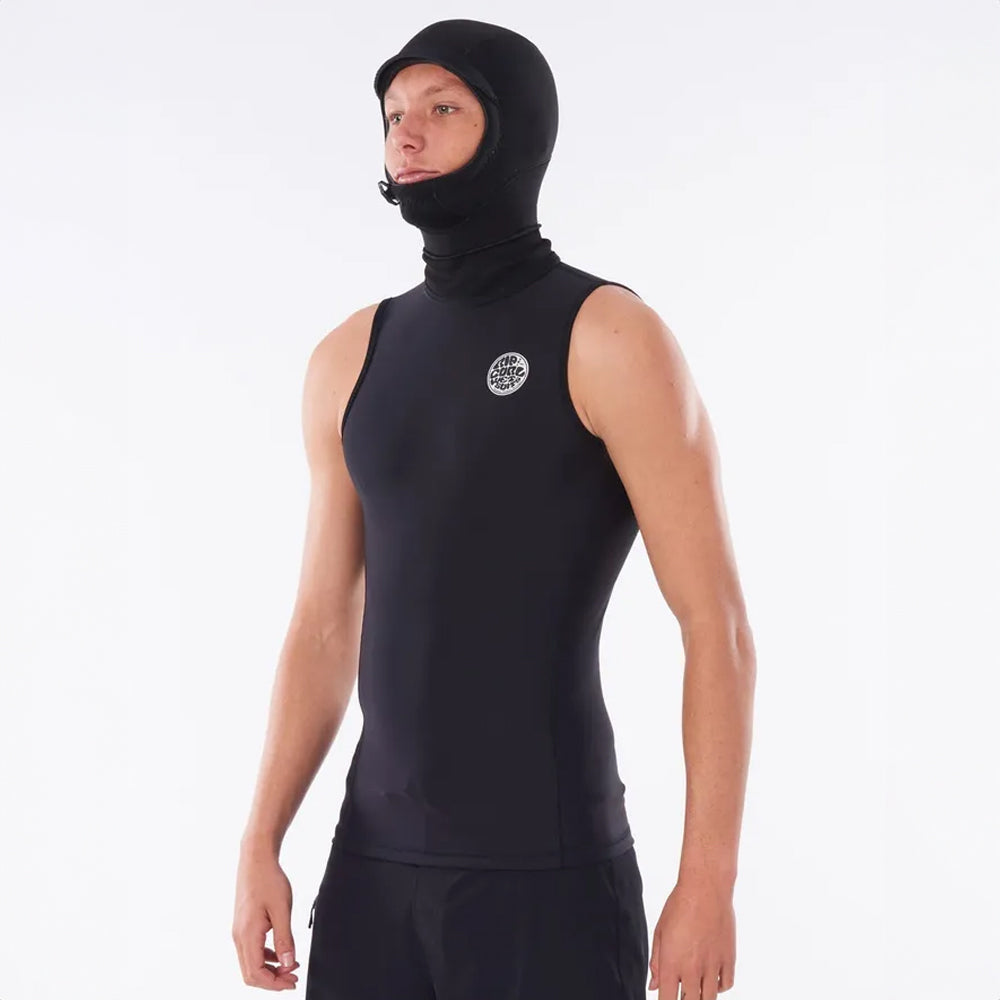 Rip Curl Flashbomb 0.5mm Hooded Vest - Men's Lightweight Surfing Wetsuit Top for Cold Water Swimming & Paddleboarding