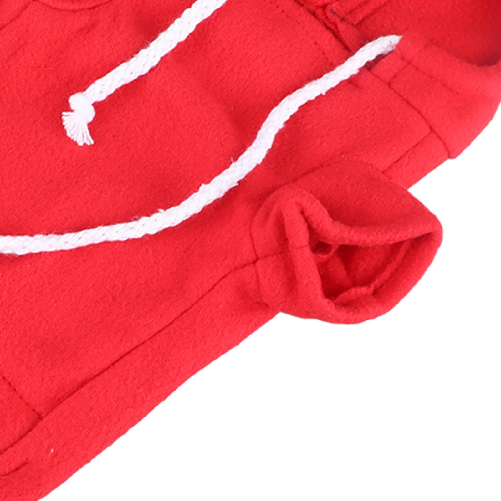 Pssopp Red Polyester Hoodie Sweater with Sleeves & Hat for Ferrets, Rabbits, Chinchillas - Cozy Pet Outfit for Small Animals (Red) - Perfect for Indoor Playtime, Photo Shoots & Cold Weather