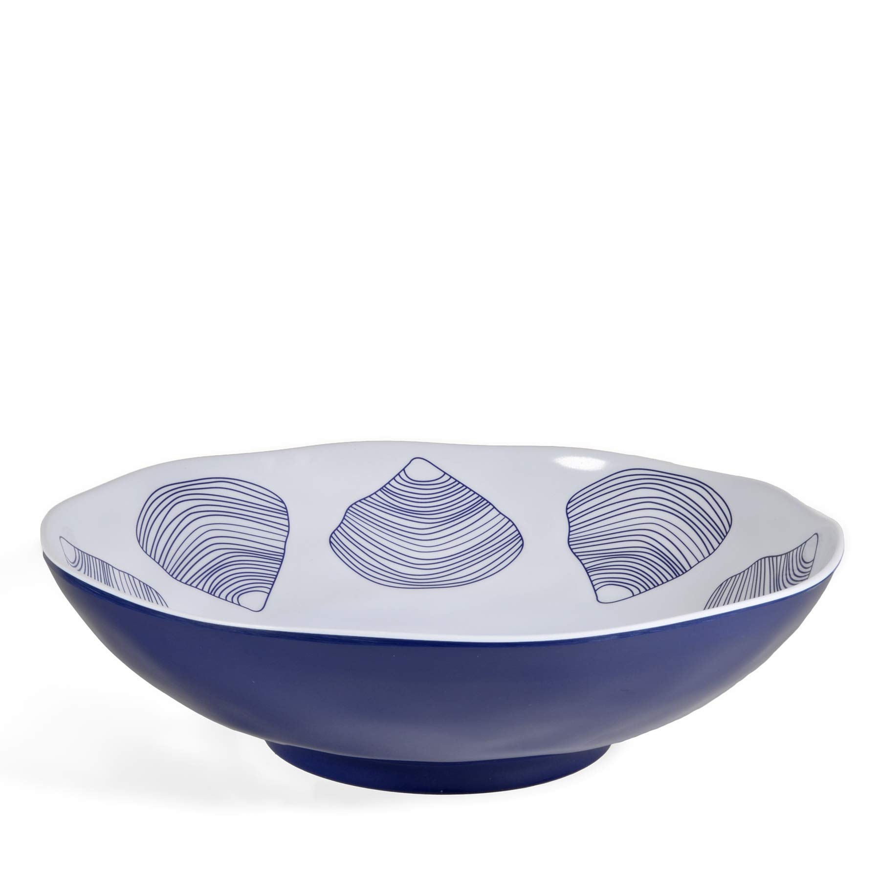 Kate Nelligan Merritt 11.5-inch Melamine Clamshell Bowl - Durable & Stylish Serving Dish for Salads, Pasta, and Entertaining