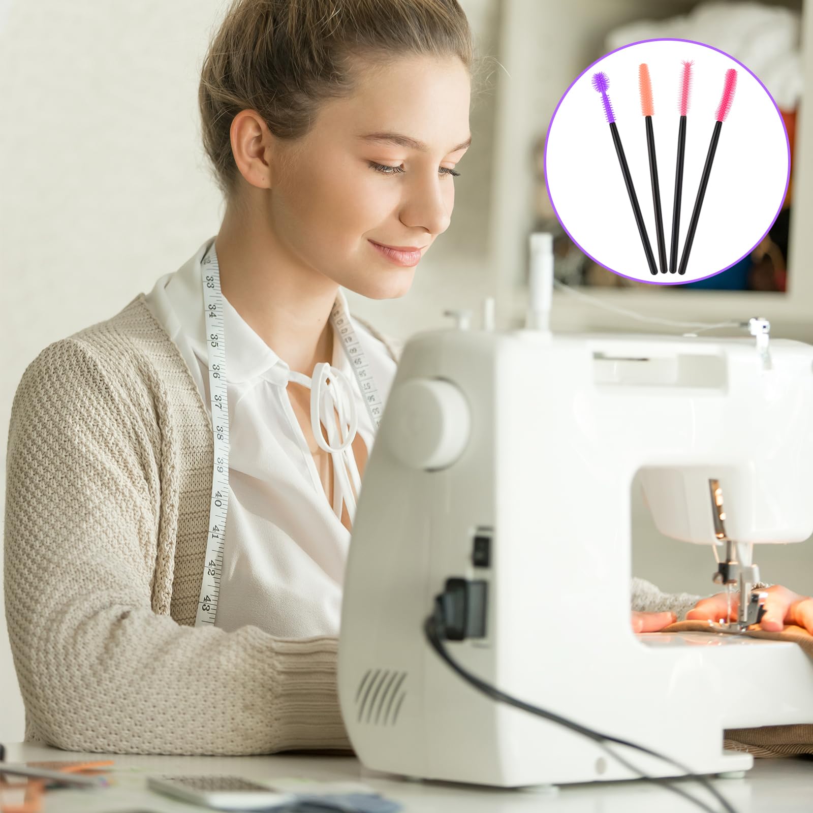 32pcs Sewing Machine Cleaning Brushes Kit - 4 Styles Reusable Silicone Cleaning Tools & Accessories for Sewing Machines - Perfect for Quilting, Embroidery & Fabric Crafts