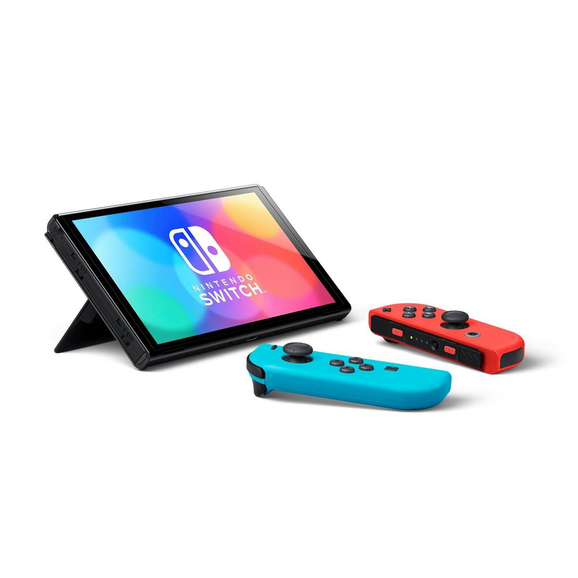 Nintendo Switch OLED Model (Neon Red/Blue) Bundle with Extra Joy-Con, Dock & Accessories | Includes Signature Series Case & Earphones | Perfect for Gaming on the Go, Travel & Family Entertainment