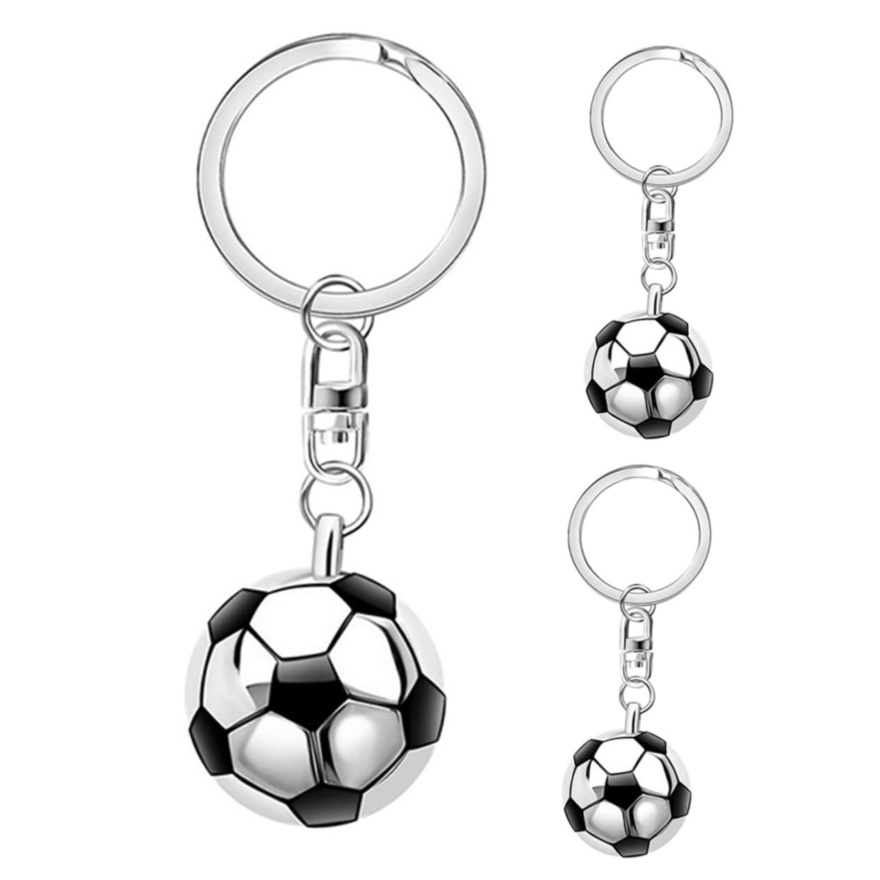 GAROZATION 3pcs Soccer Ball Keychains - Durable Soccer Keyrings for Bags, Backpacks, and Gifts - Perfect for Sports Fans and Decorative Accessories