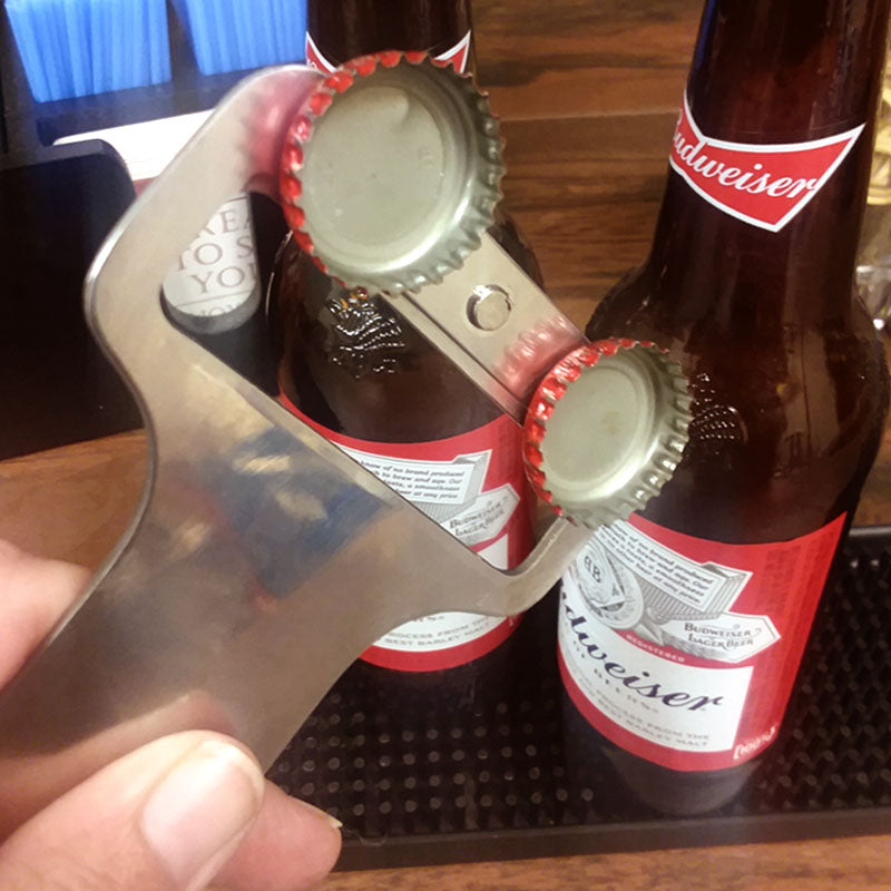 BarConic® Hammerhead Double Bottle Opener with Cap Catcher Magnets & V Rod - Perfect for Bars, Parties, Camping & Outdoor Adventures
