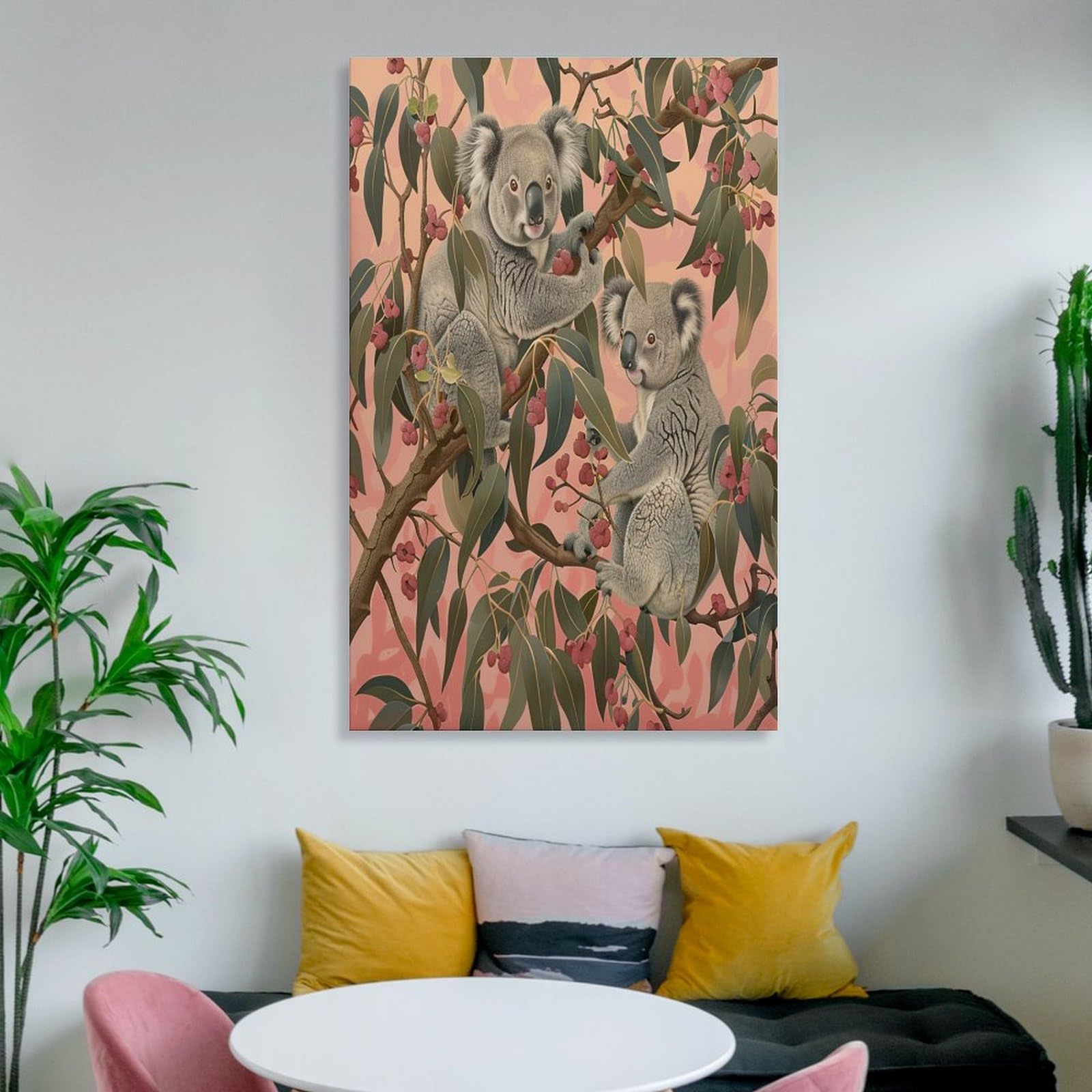 Koala Bear Mother and Baby Canvas Print 24x36 Inch - Cute Animal Wall Art for Living Room, Bedroom, Nursery & Bathroom Décor - Perfect for Modern Homes, Gifts & Wildlife Lovers