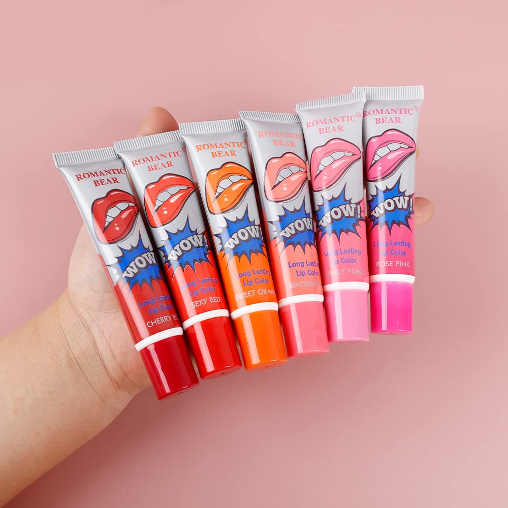 MYN BEAUTY 6 Colors Peel Off Lip Stain Set - Long Lasting Waterproof Lip Tint, Lip Mask & Tattoo Lipstick for Women & Girls | Perfect for Parties, Date Night & Daily Makeup Looks