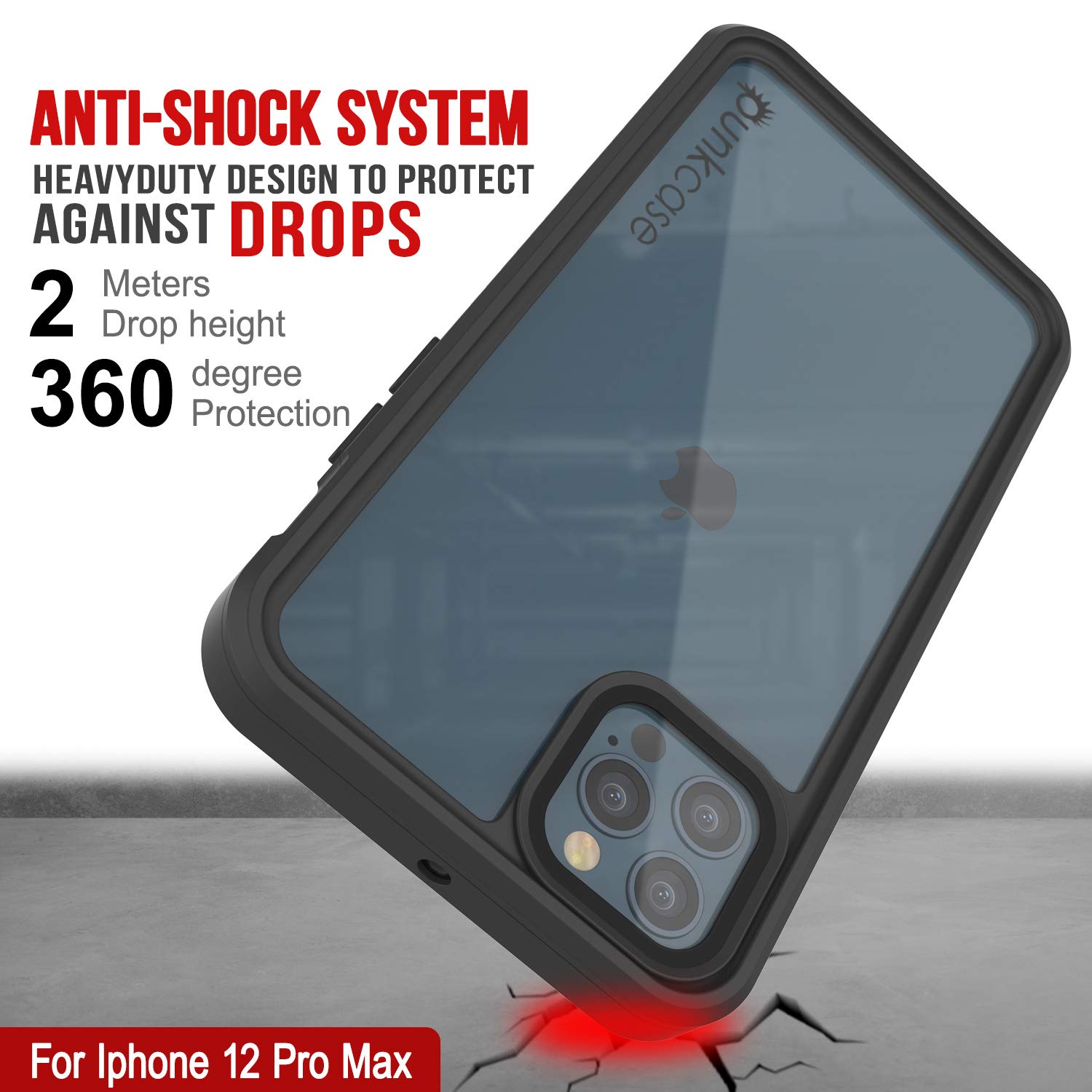 Punkcase Extreme Series Slim Fit Waterproof Shockproof Snowproof iPhone 12 Pro Max Case (6.7