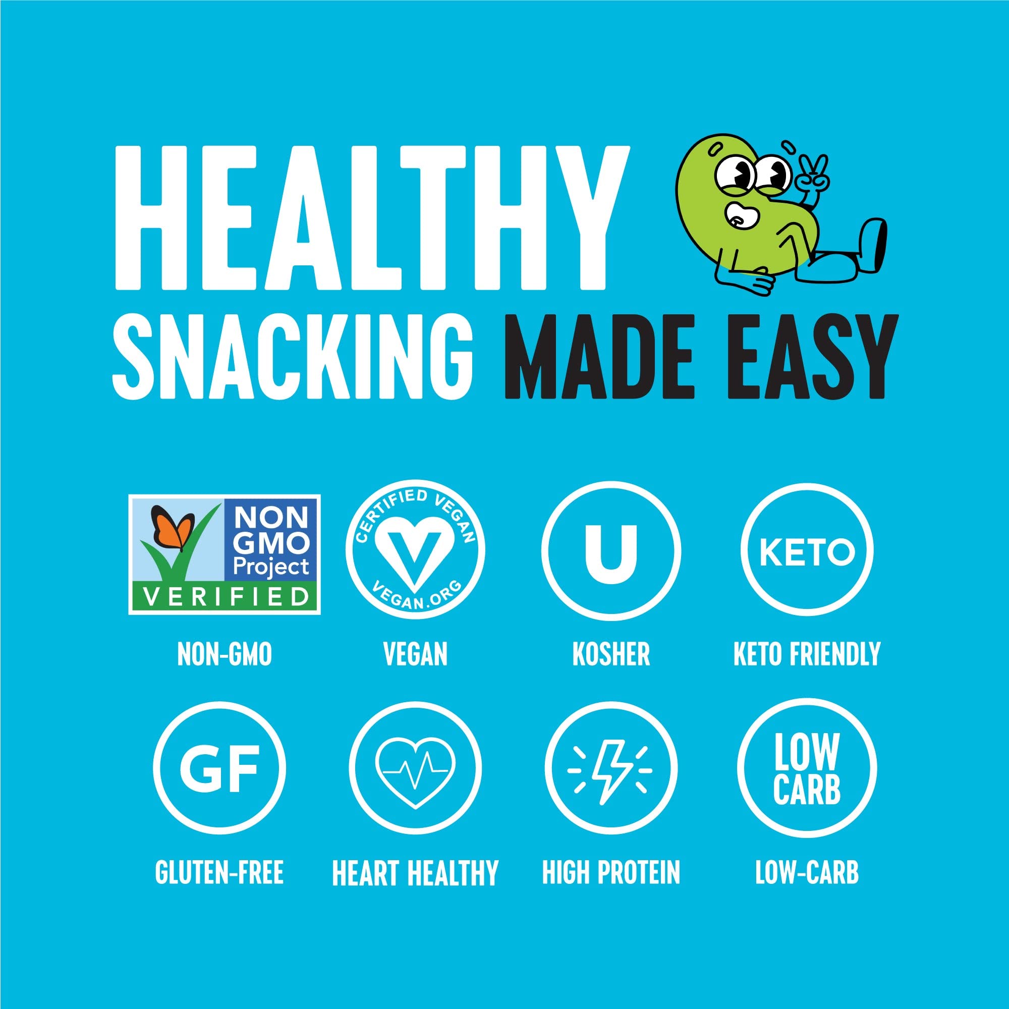 Crunchy Dry Roasted Edamame Snacks - Sea Salt Flavor | High Protein (11g) Keto & Vegan Friendly | Low Carb, Gluten Free Healthy Snacks | 100 Calorie Pack (0.9oz, 10 Pack) | Perfect for Office, Travel & On-the-Go Lifestyle