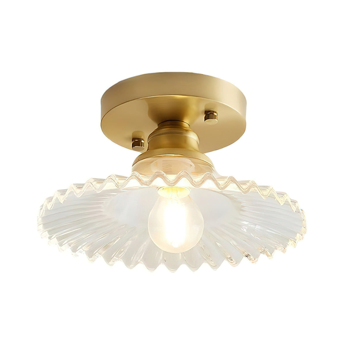 Ozara Modern Trumpet Ceiling Light Fixture - Brushed Nickel Finish, 3-Light Semi Flush Mount for Dining Room, Bedroom or Hallway Lighting