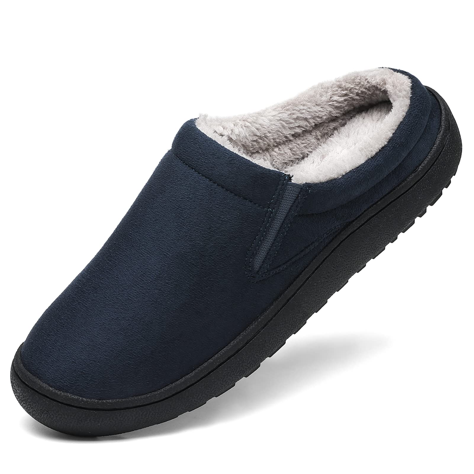 Men's Winter Foam House Slippers - Microsuede Indoor/Outdoor Warm Slip-On Shoes for Home, Office & Travel - Cozy Comfort for Cold Weather & Relaxation