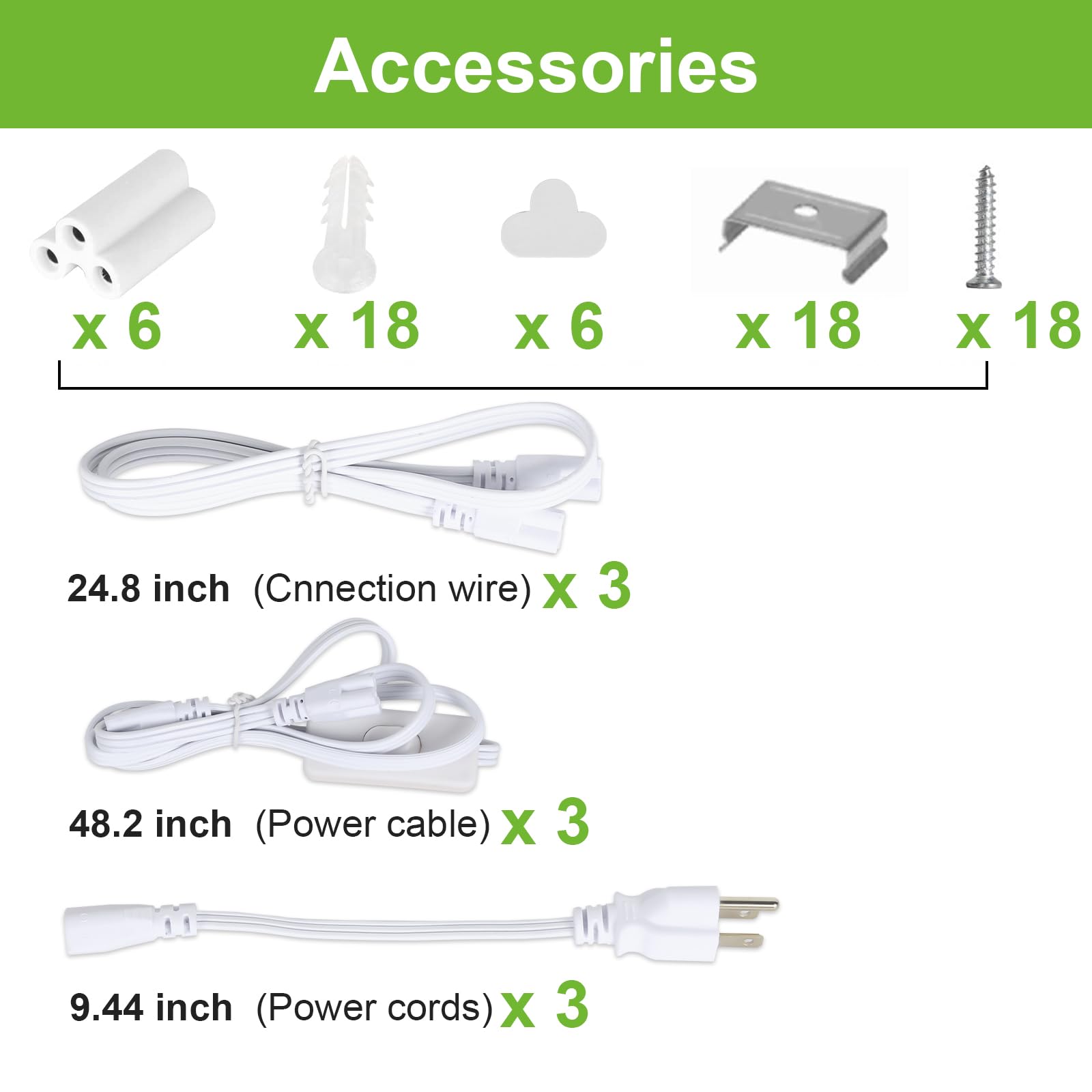 Hykolity 6 Pack 8FT LED Shop Light Fixture - 80W Integrated LED Tube Light, 10000LM Brightness, 5000K Daylight White, Linkable Design - T8 LED Tube Lights for Garage, Warehouse, Workshop - Plug and Play, ETL Certified - Perfect for Industrial, Commercial & Home Use